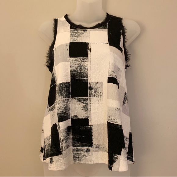 Anthropologie Postage Stamp Abstract Print Tank - Picture 1 of 6